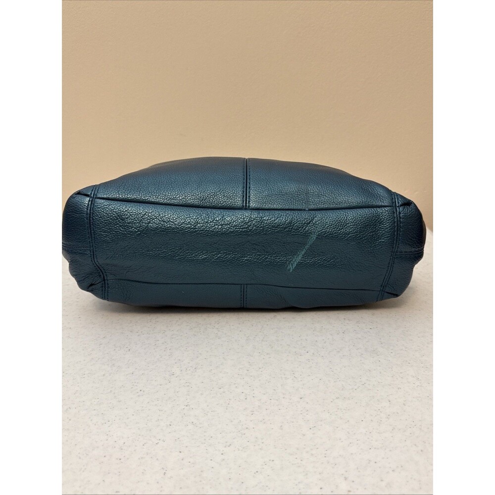 Coach 22209 Lexy Leather Chain Metallic Peacock Teal Tote Shoulder Bag Purse EUC - Picture 14 of 16